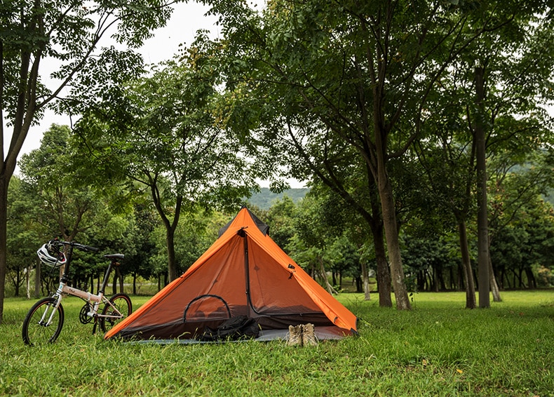 Cheap Goat Tents  Tent Rodless 20D Silicone Nylon 1 Person Tent Oudoor Ultralight Spire Camping Tent  Separable Shelter Tent   